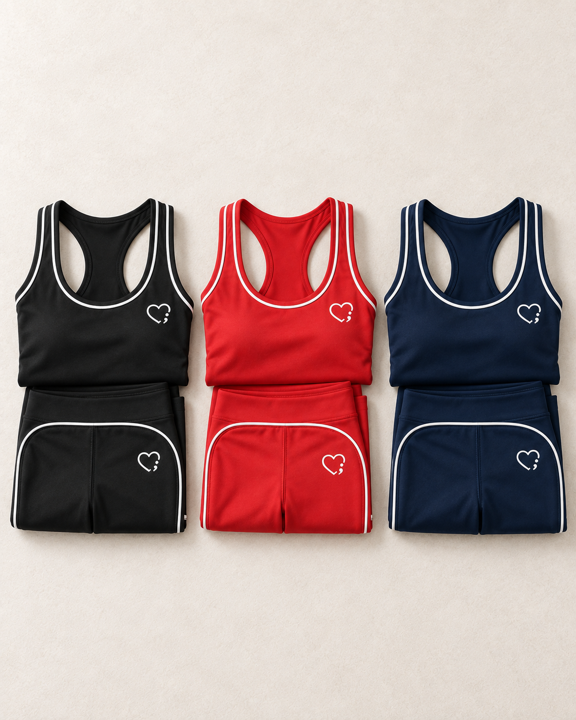 The Heartline Set -Cherry Red