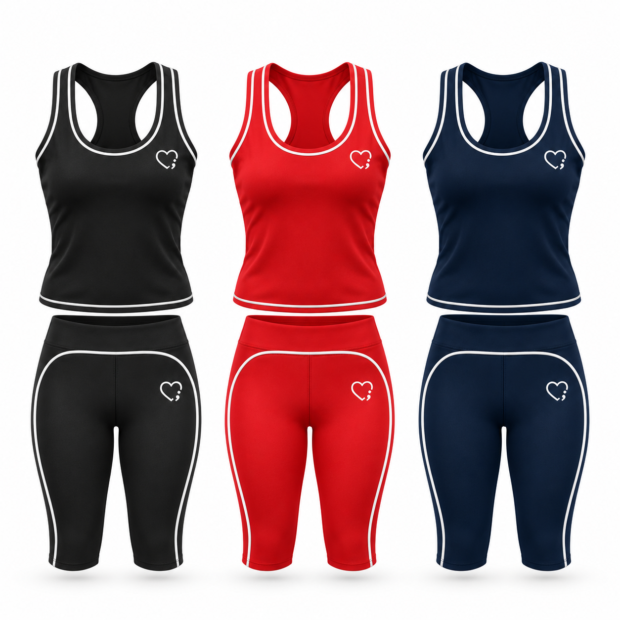 The Heartline Set -Cherry Red